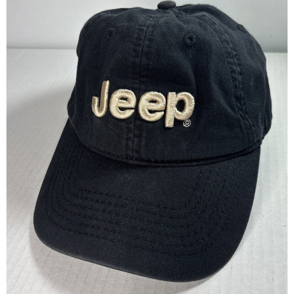 Jeep Original Black Logo Baseball Cap Adult One Size Adjustable Hat